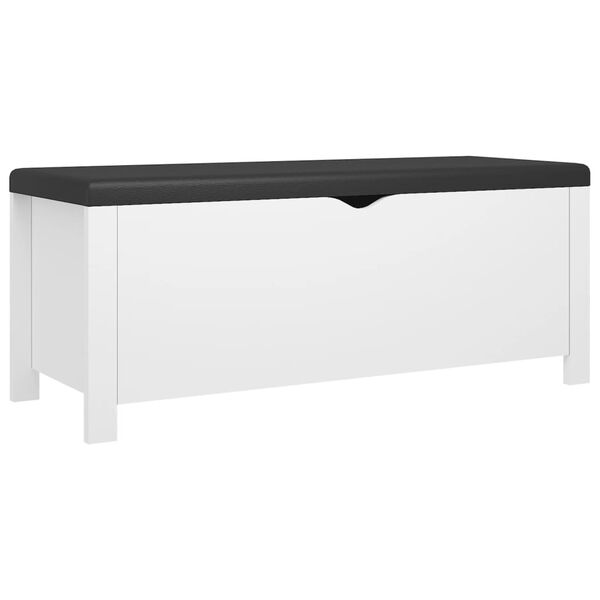 vidaXL Κουτί Αποθήκευσης Λευκό 105x40x45 εκ. Επεξ. Ξύλο με Μαξιλάρι