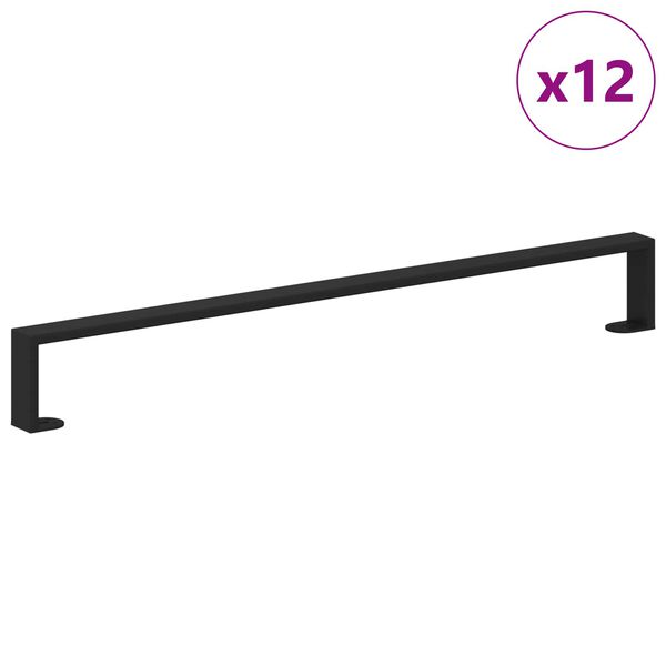 vidaXL &Pi;ό&delta;&iota;&alpha; &Epsilon;&pi;ί&pi;&lambda;&omega;&nu; 12 pcs &Mu;&alpha;ύ&rho;&omicron; 79,6 x 4 x 10 &chi;&iota;&lambda;&iota;&omicron;&sigma;&tau;ά &Sigma;ί&delta;&epsilon;&rho;&omicron;