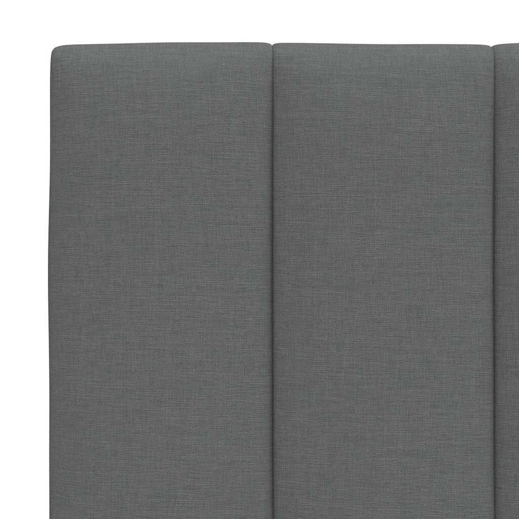vidaXL Κρεβάτι με Στρώμα Σκούρο Γκρι 90x190 εκ. Υφασμάτινο