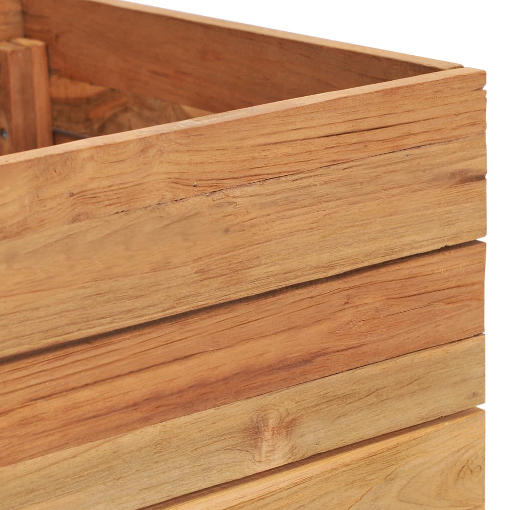 vidaXL Ζαρντινιέρα Υπερυψωμένη 50x40x38 εκ. Ανακυκλ. Ξύλο Teak/Ατσάλι