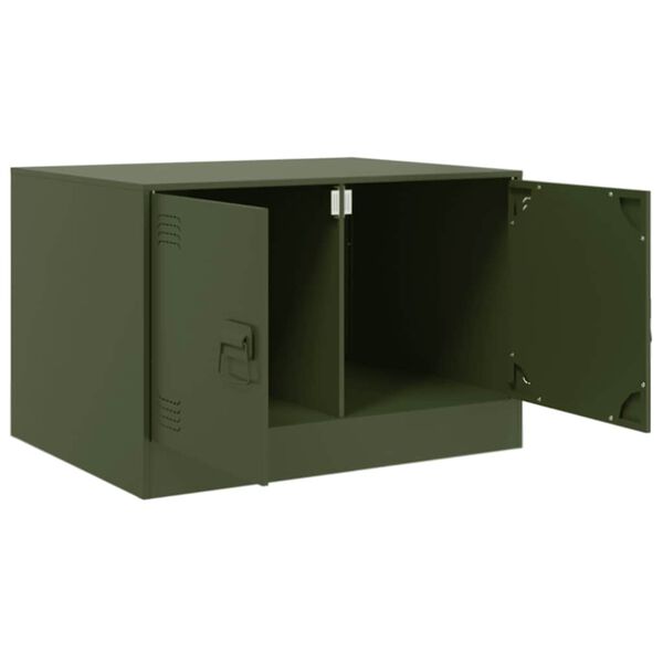 vidaXL Τραπεζάκι Σαλονιού Πράσινο Λαδί 67 x 50 x 44 εκ. από Ατσάλι