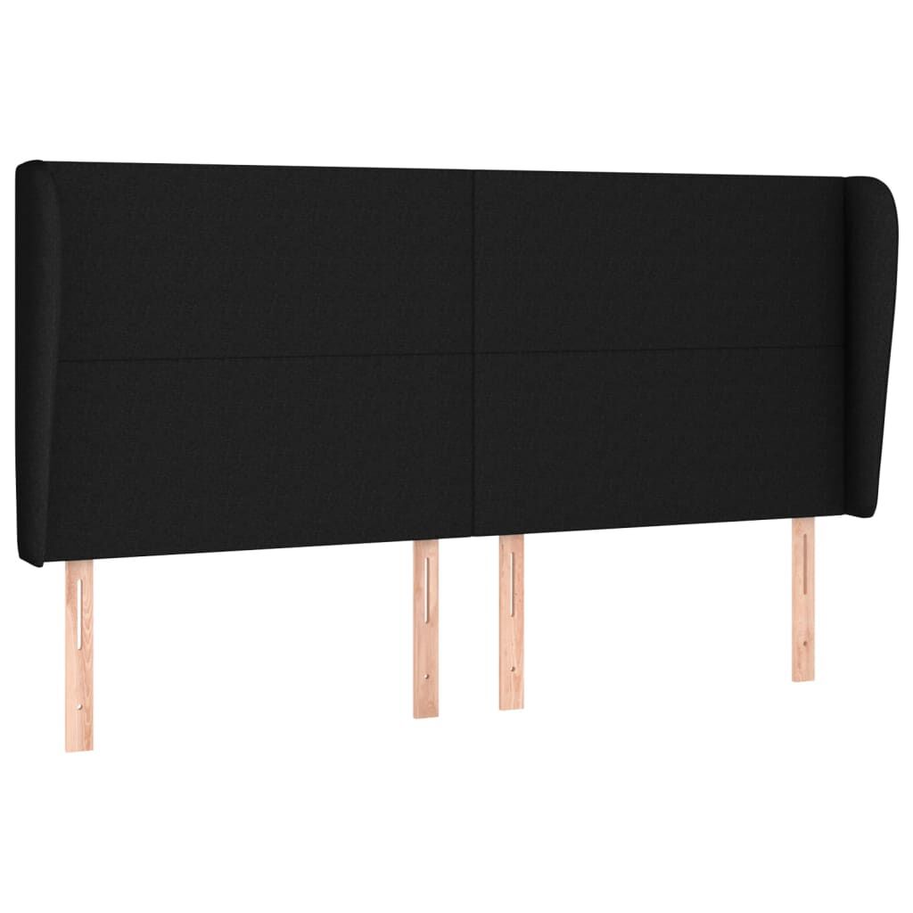 vidaXL Κεφαλάρι με Πτερύγια Μαύρο 183x23x118/128 εκ. Υφασμάτινο