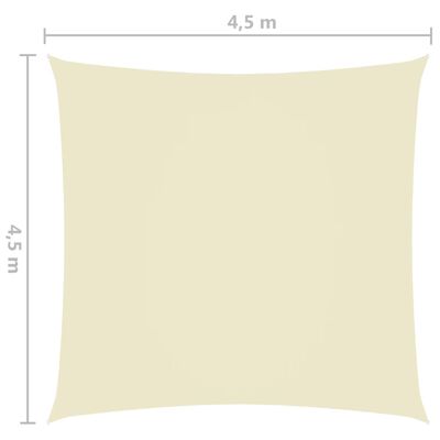 vidaXL Πανί Σκίασης Τετράγωνο Κρεμ 4,5 x 4,5 μ. από Ύφασμα Oxford