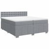 vidaXL Κρεβάτι Boxspring με Στρώμα Ανοιχτό Γκρι 200x200 εκ. Υφασμάτινο