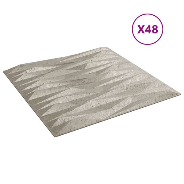 vidaXL Πάνελ Τοίχου 48 τεμ. Τσιμέντο Σχ. Πέτρα 50x50 εκ. 12 μ² από XPS