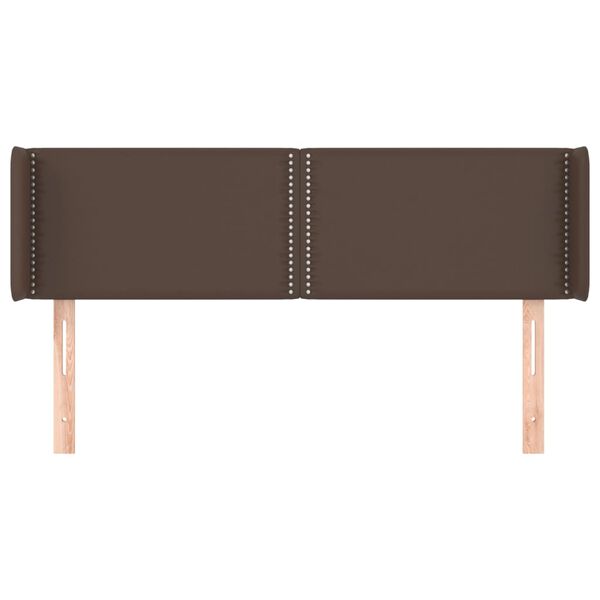 vidaXL Κεφαλάρι με Πτερύγια Καφέ 147x16x78/88 εκ. Συνθετικό Δέρμα