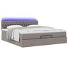 vidaXL Οθωμανικό κρεβάτι με στρώμα & LEDs Taupe 180x200cm ύφασμα