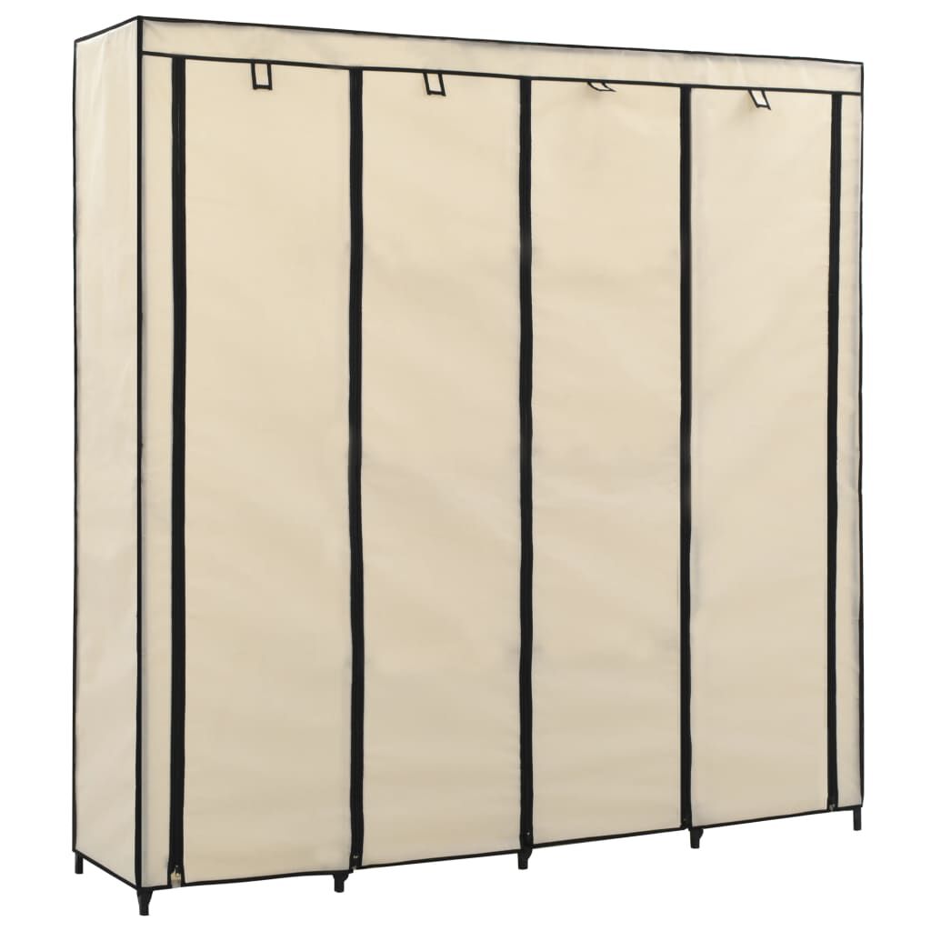vidaXL Ντουλάπα με 4 Αποθηκευτικά Τμήματα Κρεμ 175 x 45 x 170 εκ.