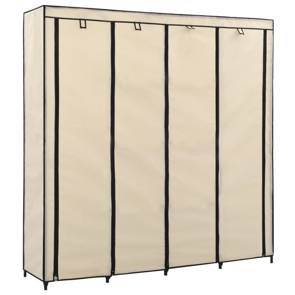 vidaXL Ντουλάπα με 4 Αποθηκευτικά Τμήματα Κρεμ 175 x 45 x 170 εκ.