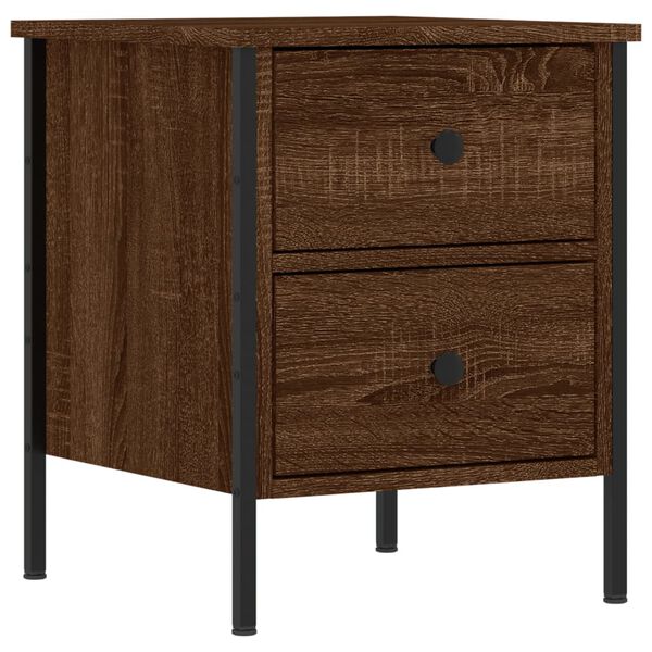 vidaXL Κομοδίνα 2 Τεμ. Καφέ Δρυς 40x42x50 εκ. από Επεξεργασμένο Ξύλο
