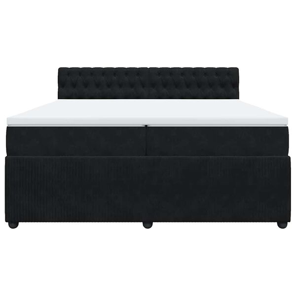 vidaXL &Kappa;&rho;&epsilon;&beta;ά&tau;&iota; Boxspring &mu;&epsilon; &Sigma;&tau;&rho;ώ&mu;&alpha; &Mu;&alpha;ύ&rho;&omicron; 200x200 &epsilon;&kappa;. &Beta;&epsilon;&lambda;&omicron;ύ&delta;&iota;&nu;&omicron;