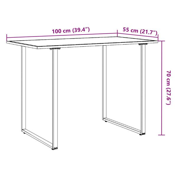 vidaXL Τραπέζι Κήπου Καφέ 100 x 55 x 70 εκ. Χάλυβας και DPC