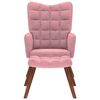 vidaXL Πολυθρόνα Relax Ροζ Βελούδινη με Σκαμπό