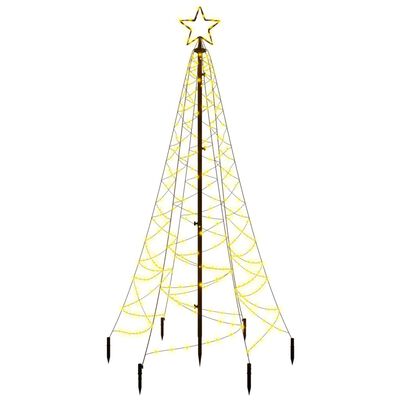 vidaXL Χριστουγεννιάτικο Δέντρο Με Ακίδα 200 LED Θερμό Λευκό 180 εκ.