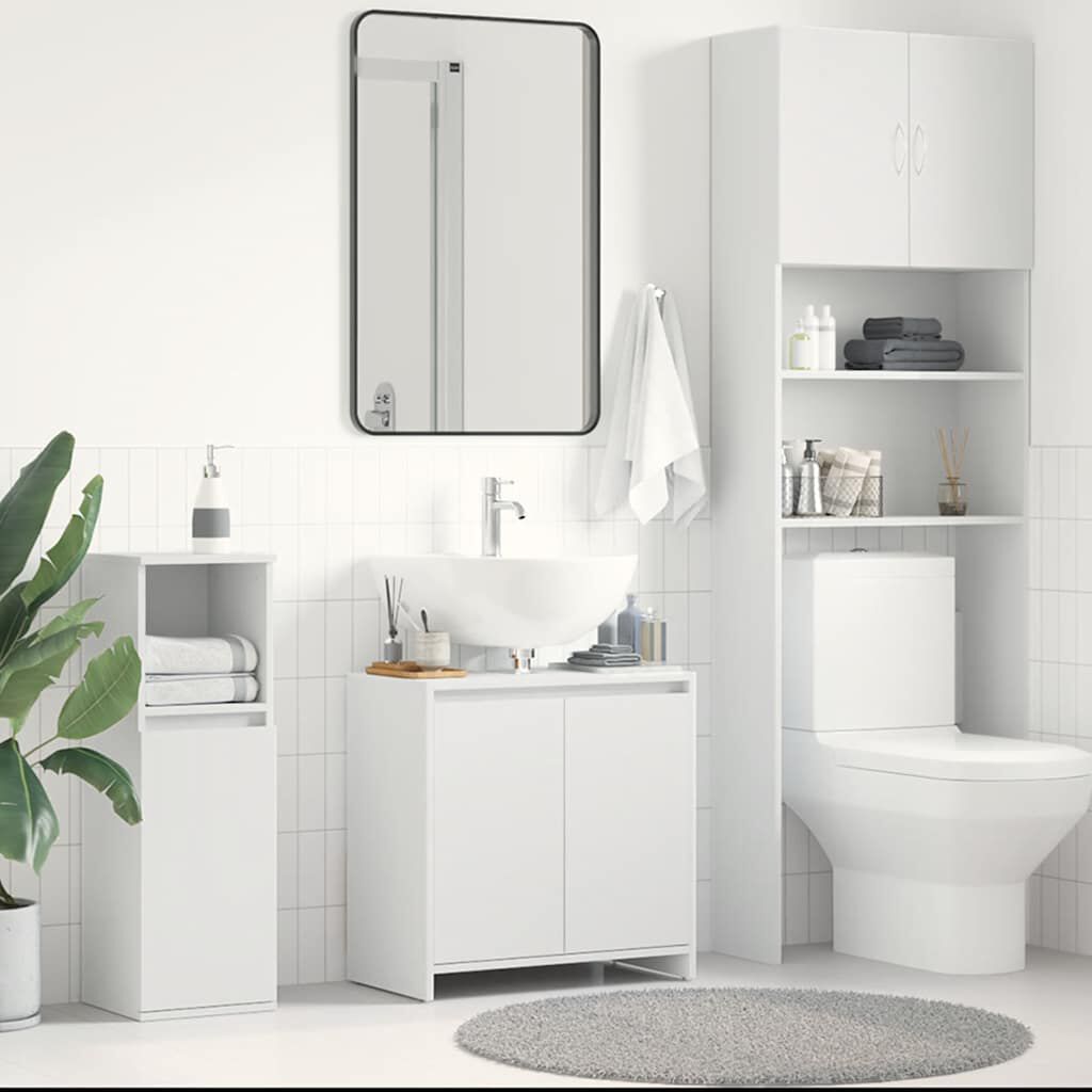 vidaXL Ντουλάπι Νιπτήρα Λευκό 60 x 33 x 61 εκ. από Επεξ. Ξύλο