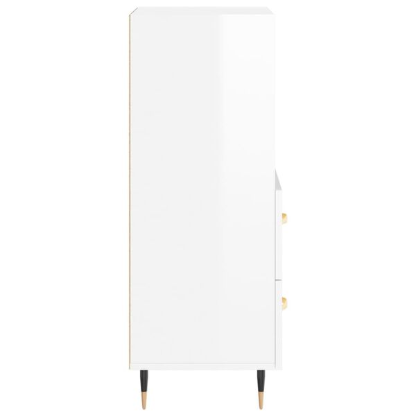 vidaXL Ντουλάπι Γυαλιστερό Λευκό 34,5x34x90 εκ. Επεξεργασμένο Ξύλο