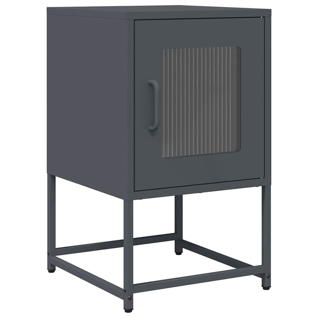 vidaXL Κομοδίνο Ανθρακί 36x39x60,5 cm από χάλυβα ψυχρής έλασης