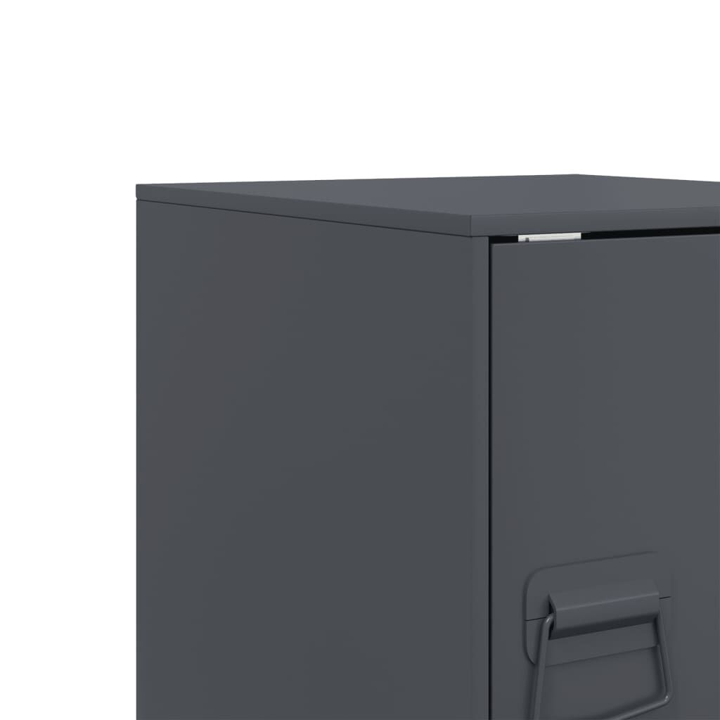 vidaXL Κομοδίνο Ανθρακί 34,5 x 39 x 44 εκ. από Χάλυβα
