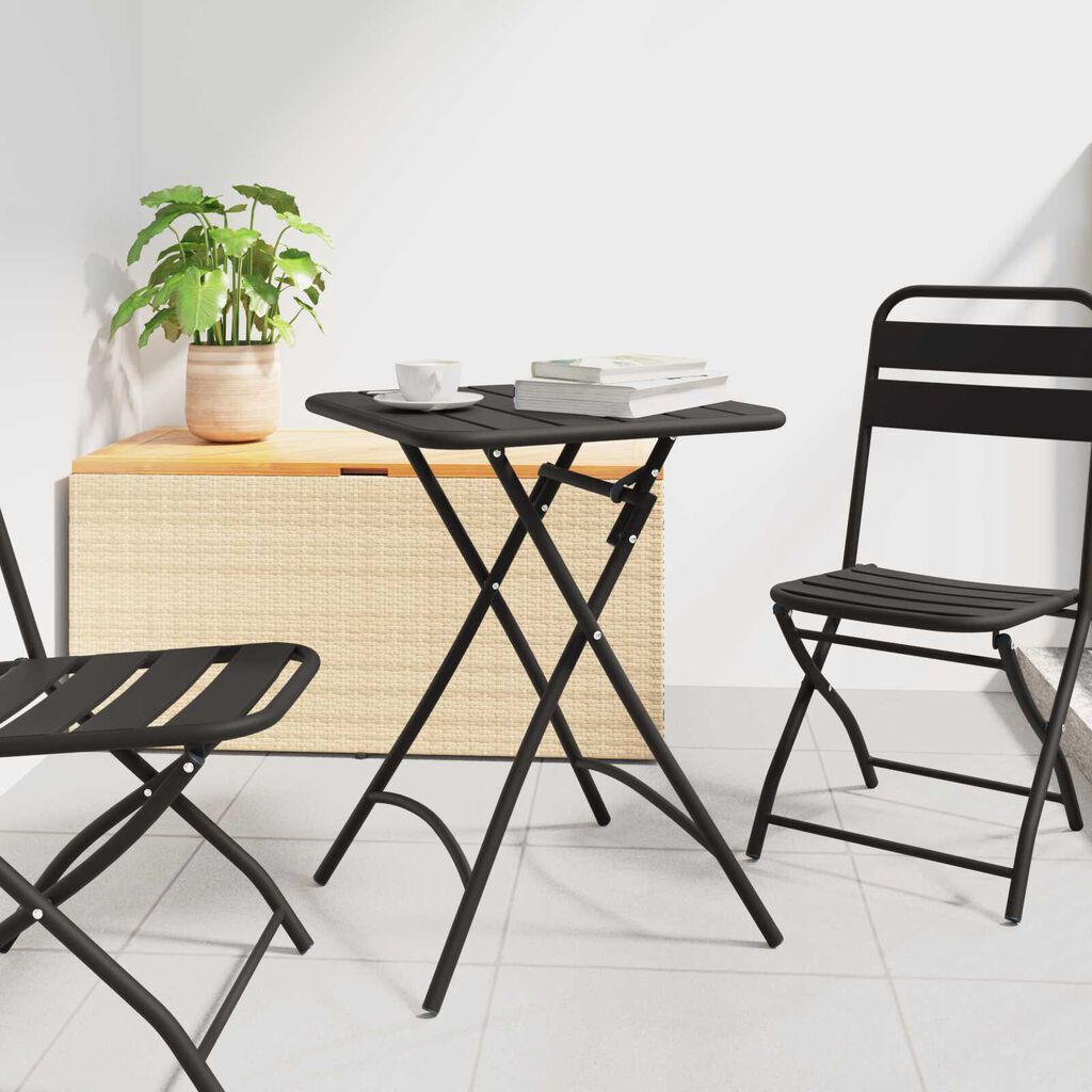 vidaXL Πτυσσόμενο Τραπέζι Κήπου - Ανθρακί - 55x55x73 εκ. - Ατσάλι