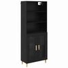 vidaXL Highboard &Mu;&alpha;ύ&rho;&eta; &Omicron;&xi;&upsilon;ά 69,5 x 32,5 x 180 &epsilon;&kappa; &Epsilon;&pi;&epsilon;&xi;&epsilon;&rho;&gamma;&alpha;&sigma;&mu;έ&nu;&omicron; &xi;ύ&lambda;&omicron;