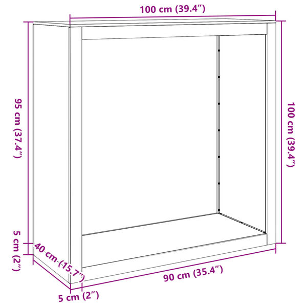 vidaXL Ράφι Καυσόξυλων Ανθρακί 100x40x100 εκ. Ατσάλινο