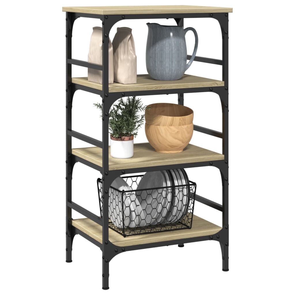 vidaXL Τρόλεϊ Κουζίνας Sonoma Δρυς 45x35x89,5 εκ. Επεξεργασμένο Ξύλο