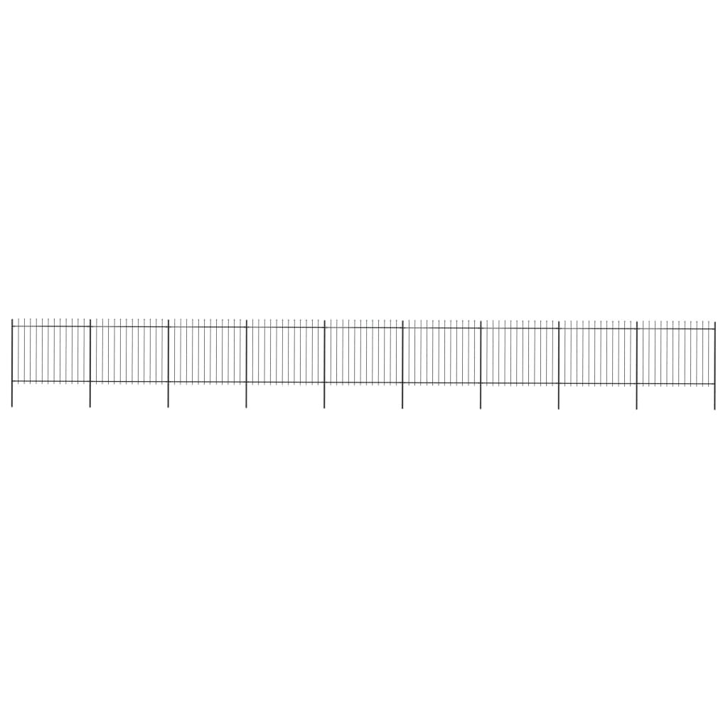vidaXL Κάγκελα Περίφραξης με Λόγχες Μαύρα 15,3 x 1,5 μ. από Χάλυβα