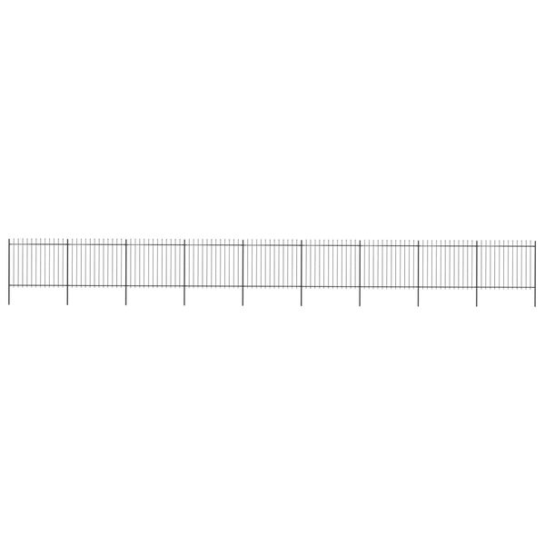 vidaXL Κάγκελα Περίφραξης με Λόγχες Μαύρα 15,3 x 1,5 μ. από Χάλυβα
