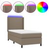 vidaXL &Kappa;&rho;&epsilon;&beta;ά&tau;&iota; Boxspring &mu;&epsilon; &Sigma;&tau;&rho;ώ&mu;&alpha; & LED Taupe 90x200 &epsilon;&kappa;. &Upsilon;&phi;&alpha;&sigma;&mu;ά&tau;&iota;&nu;&omicron;