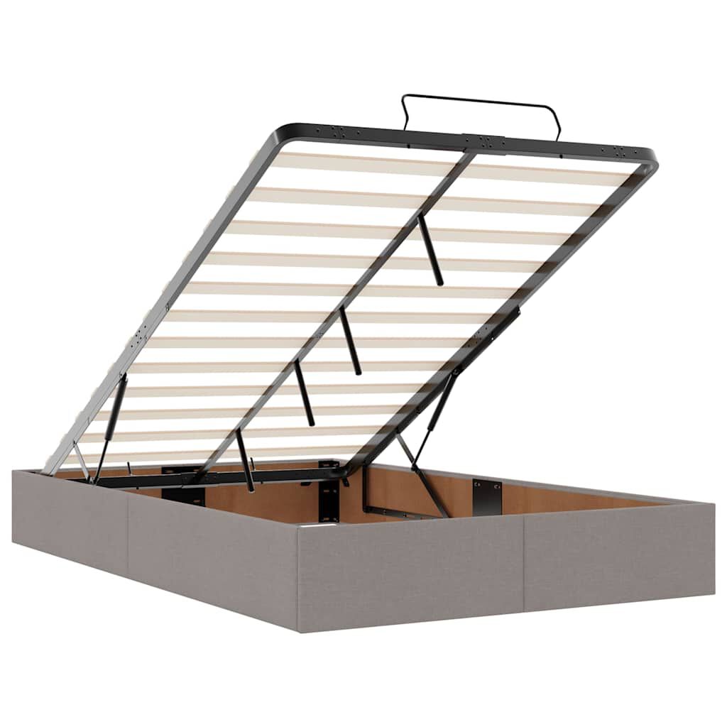 vidaXL Οθωμανικό κρεβάτι με στρώμα & LEDs Taupe 120x200cm ύφασμα