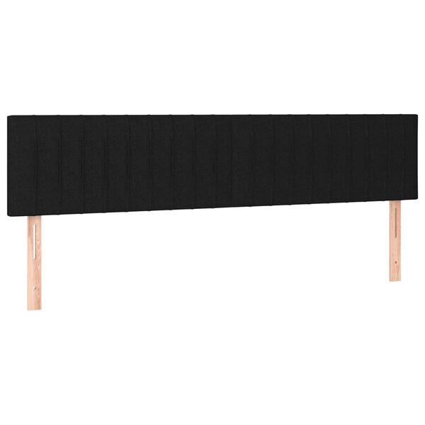 vidaXL Κεφαλάρια Κρεβατιού 2 τεμ. Μαύρο 90x5x78/88 εκ. Υφασμάτινο