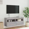 vidaXL Έπιπλο Τοίχου Τηλεόρασης με LED Γκρι Sonoma 100x30x40 εκ.