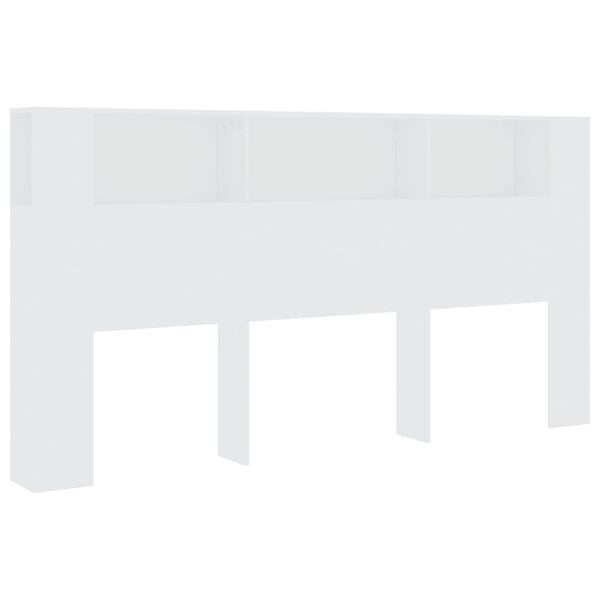 vidaXL Κεφαλάρι Με Αποθηκευτικό Χώρο Λευκό 200x18,5x104,5 εκ.
