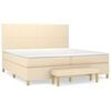 vidaXL &Kappa;&rho;&epsilon;&beta;ά&tau;&iota; Boxspring &mu;&epsilon; &Sigma;&tau;&rho;ώ&mu;&alpha; &Kappa;&rho;&epsilon;&mu; 200x200 &epsilon;&kappa;. &Upsilon;&phi;&alpha;&sigma;&mu;ά&tau;&iota;&nu;&omicron;