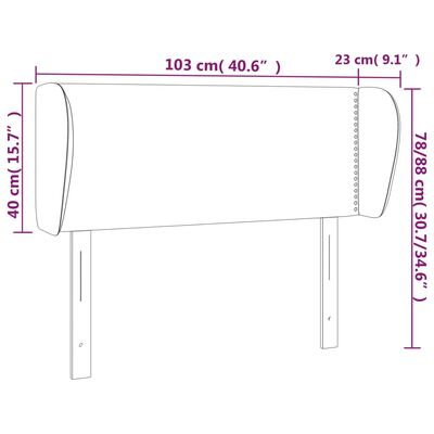 vidaXL Κεφαλάρι με Πτερύγια Γκρι 103x23x78/88 εκ. Συνθετικό Δέρμα