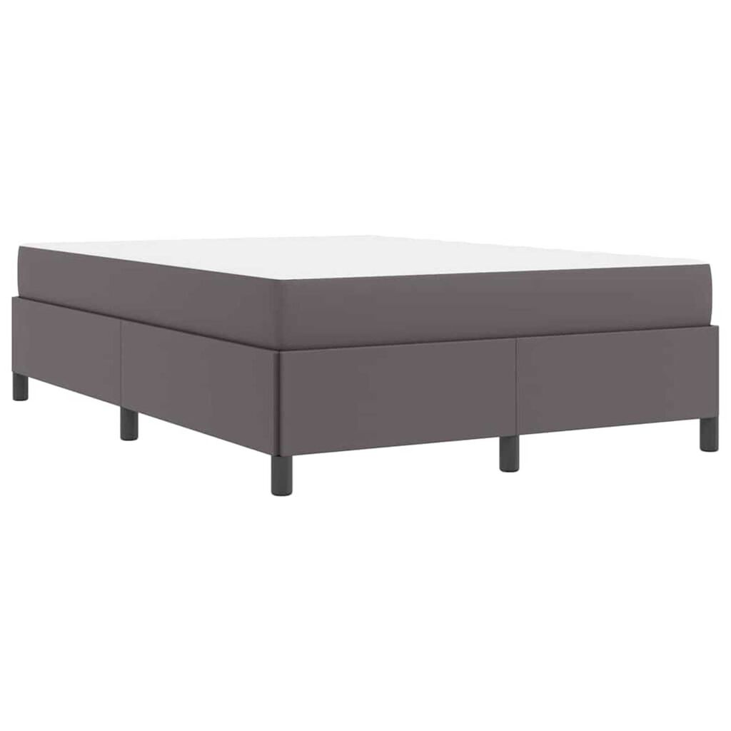 vidaXL Σκελετός κρεβατιού με στρώμα Γκρι 140 x 200 cm Τεχνητό δέρμα