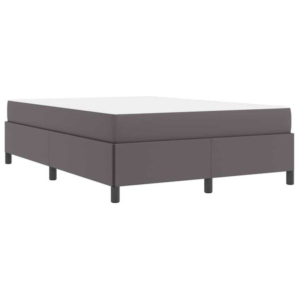 vidaXL Σκελετός κρεβατιού με στρώμα Γκρι 140 x 200 cm Τεχνητό δέρμα
