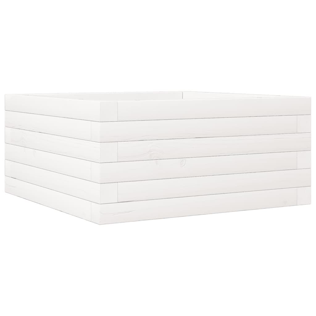 vidaXL Ζαρντινιέρα Κήπου Λευκή 50x50x23 εκ. από Μασίφ Ξύλο Πεύκου