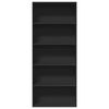 vidaXL Βιβλιοθήκη με 5 Ράφια Μαύρη 80x30x189 εκ. Επεξεργασμένο Ξύλο