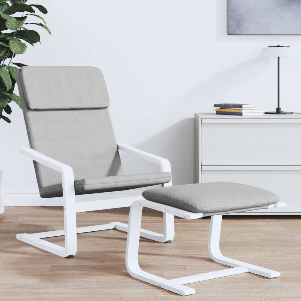 vidaXL Υποπόδιο Ανοιχτό Γκρι 51 x 41 x 40 εκ. Υφασμάτινο