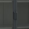 vidaXL Μπουφές Ανθρακί 80 x 35 x 135 εκ. από Ατσάλι και Ψημένο Γυαλί