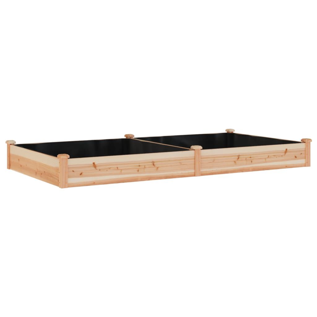 vidaXL Ζαρντινιέρα Υπερυψ. με Επένδυση 240x120x25εκ. Μασίφ Ξύλο Ελάτης