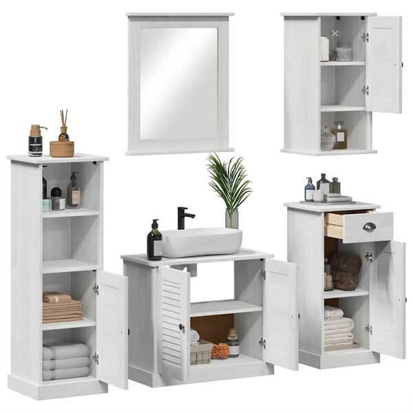 vidaXL Σετ Επίπλων Μπάνιου VIGO 5 pcs Λευκό αντικέ 37 x 34 x 110 εκ