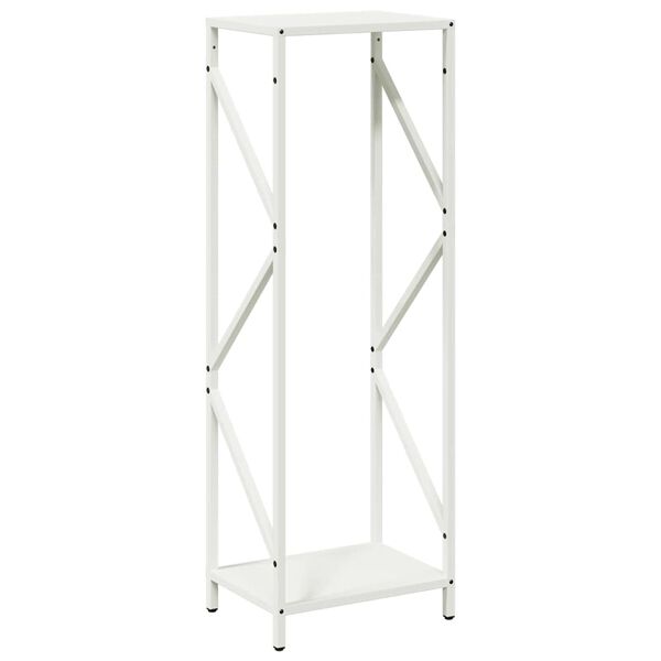 vidaXL Ράφι για καυσόξυλα Λευκό 34x25x100 cm Ατσάλι ψυχρής έλασης