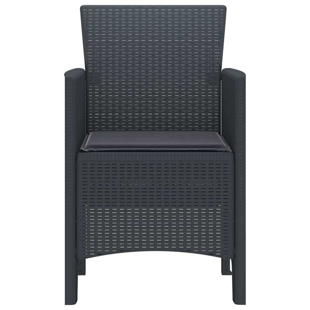 vidaXL Καρέκλα Κήπου 2 pcs Ανθρακί 53 x 49 x 85 εκ. PP
