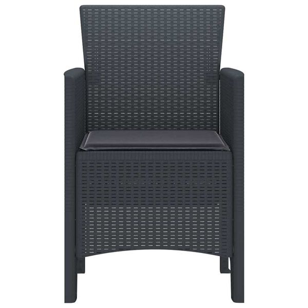 vidaXL Καρέκλα Κήπου 2 pcs Ανθρακί 53 x 49 x 85 εκ. PP