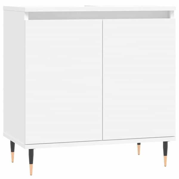 vidaXL Ντουλάπι Μπάνιου Λευκό 58 x 33 x 60 εκ. από Επεξεργασμένο Ξύλο