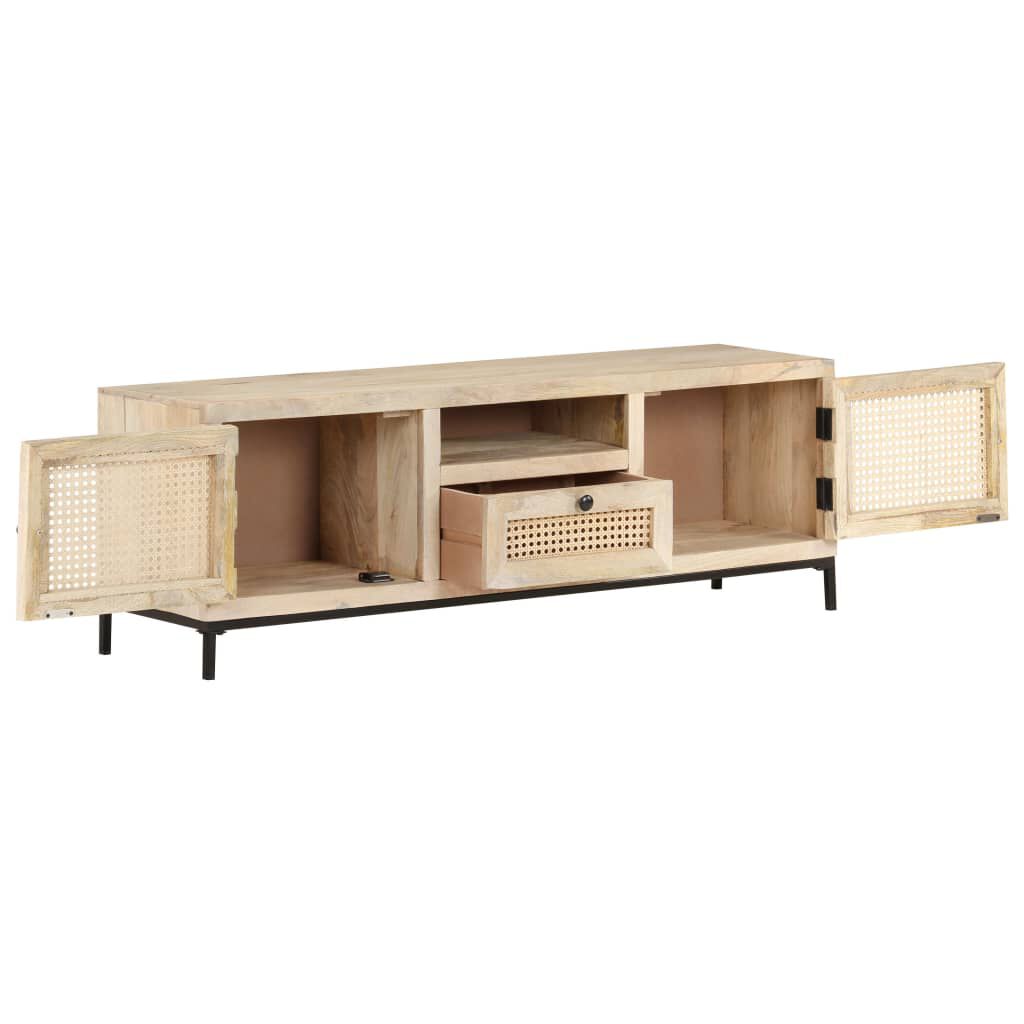 vidaXL Έπιπλο Τηλεόρασης 120x30x40 εκ. Ξύλο Μάνγκο/Φυσικό Ζαχαροκάλαμο