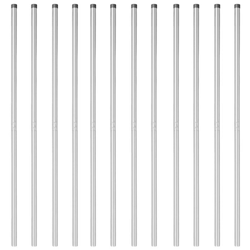vidaXL Πό posts φράχτη 12 pcs Ασημί 160 cm Ατσάλι με Επικάλυψη Πούδρας