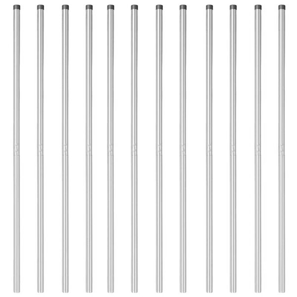 vidaXL Πό posts φράχτη 12 pcs Ασημί 160 cm Ατσάλι με Επικάλυψη Πούδρας